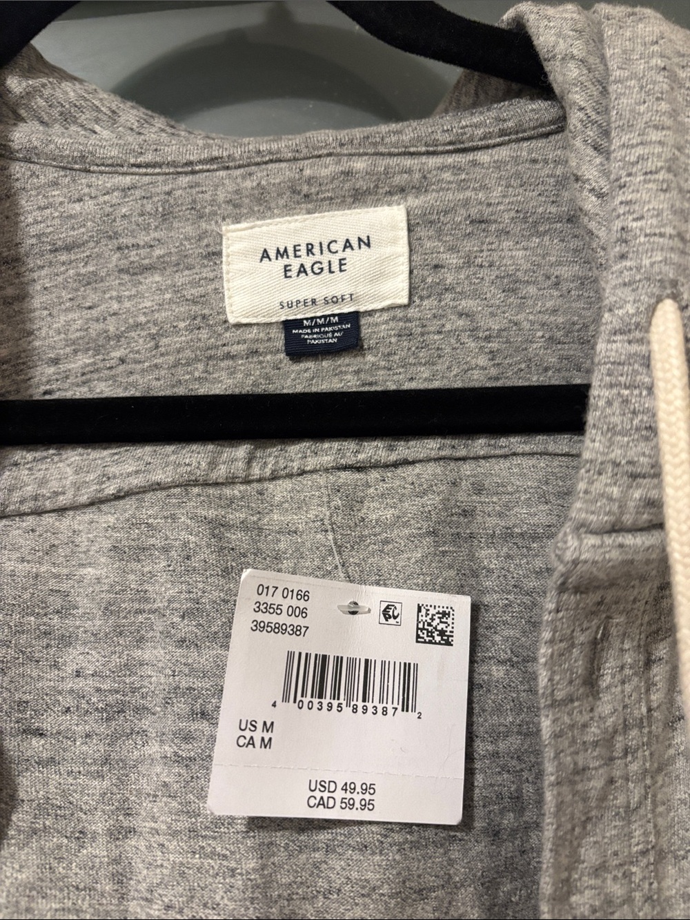 American Eagle Outfitters Gray Hooded Button-Up Shirt Jacket - Picture 2 of 2